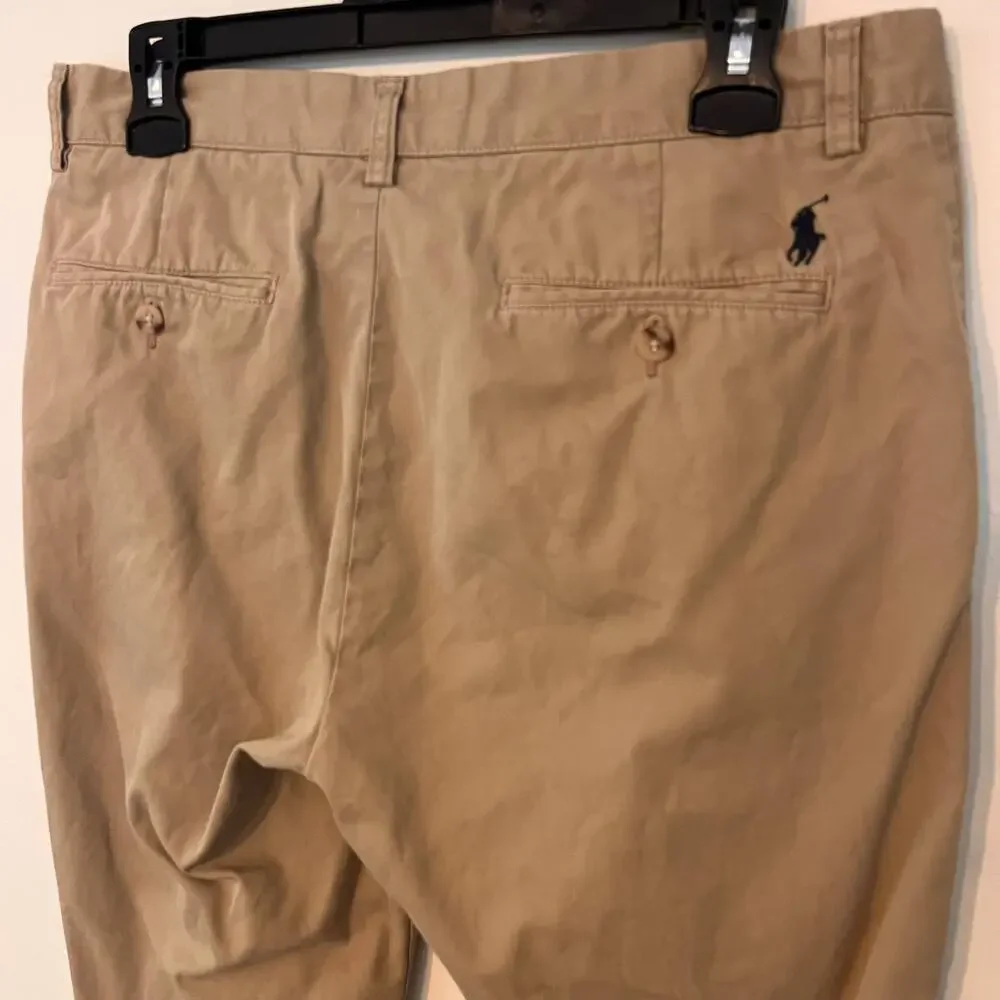 Polo Ralph Lauren Suffield Pants Men 33x32 Tan Chino Straight Leg Preppy Office